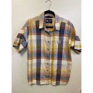 Carhartt Women's Lightweight Twill Plaid Short Sleeve Shirt Large 12-14